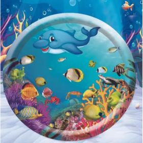 Summer Cooling Pet Water Bed Cushion Ice Pad Dog Sleeping Square Mat For Puppy Dogs Cats Pet Kennel Cool Cold (Option: Ocean World 100cm-1PCS)
