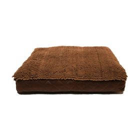 DGS Pet Products Dirty Dog Rectangle Bed Medium Brown 26" x 34" x 4" (Color: Brown, size: Extra Large)