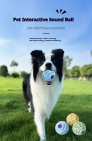Pet Interactive Sound Ball,The Mellow Dog Cat Pet Voice Ball,Interactive Pet Squeaky Toys (Color: Blue)